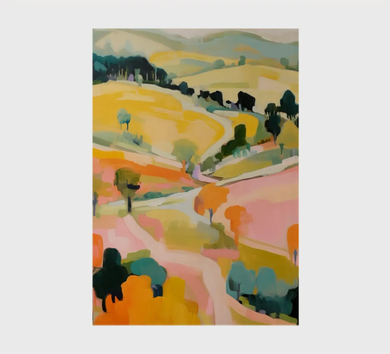 Blush Summer Trails – Abstract Impressionist Landscape notebook by Modern Muse