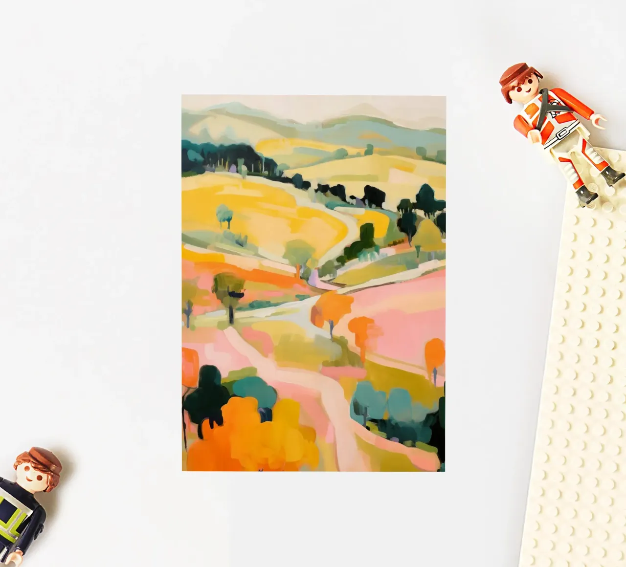 Blush Summer Trails – Abstract Impressionist Landscape sticker by Modern Muse