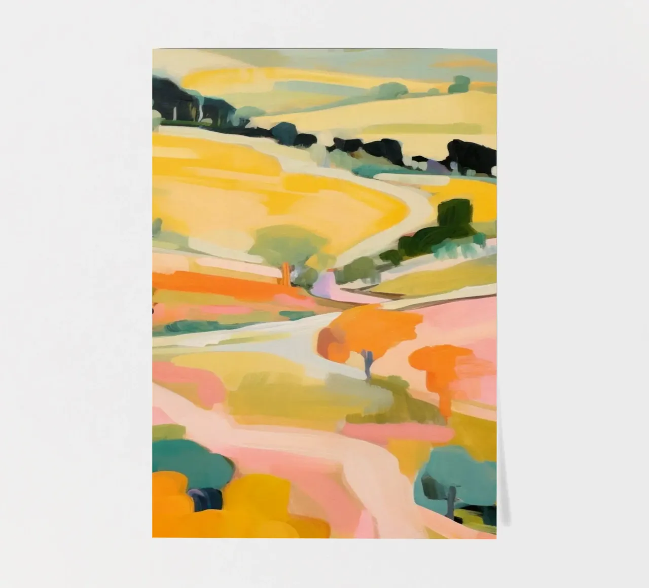 Blush Summer Trails – Abstract Impressionist Landscape sticker sheet by Modern Muse