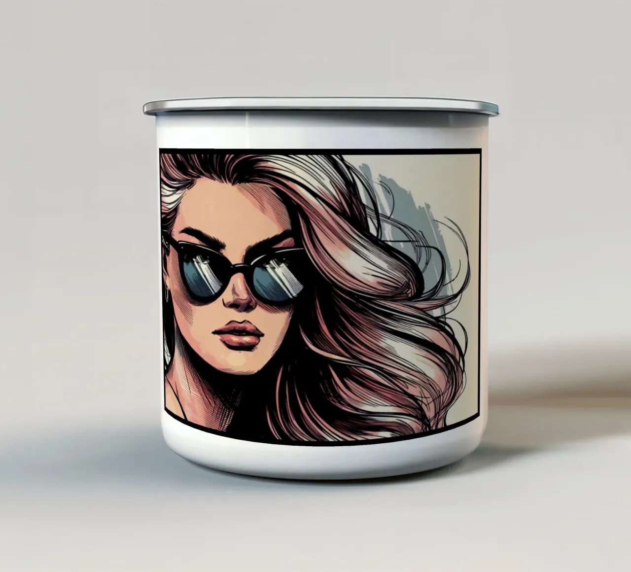 Bellezza - Stampa poster d'epoca tazza in smalto da posterprints-by-nomad