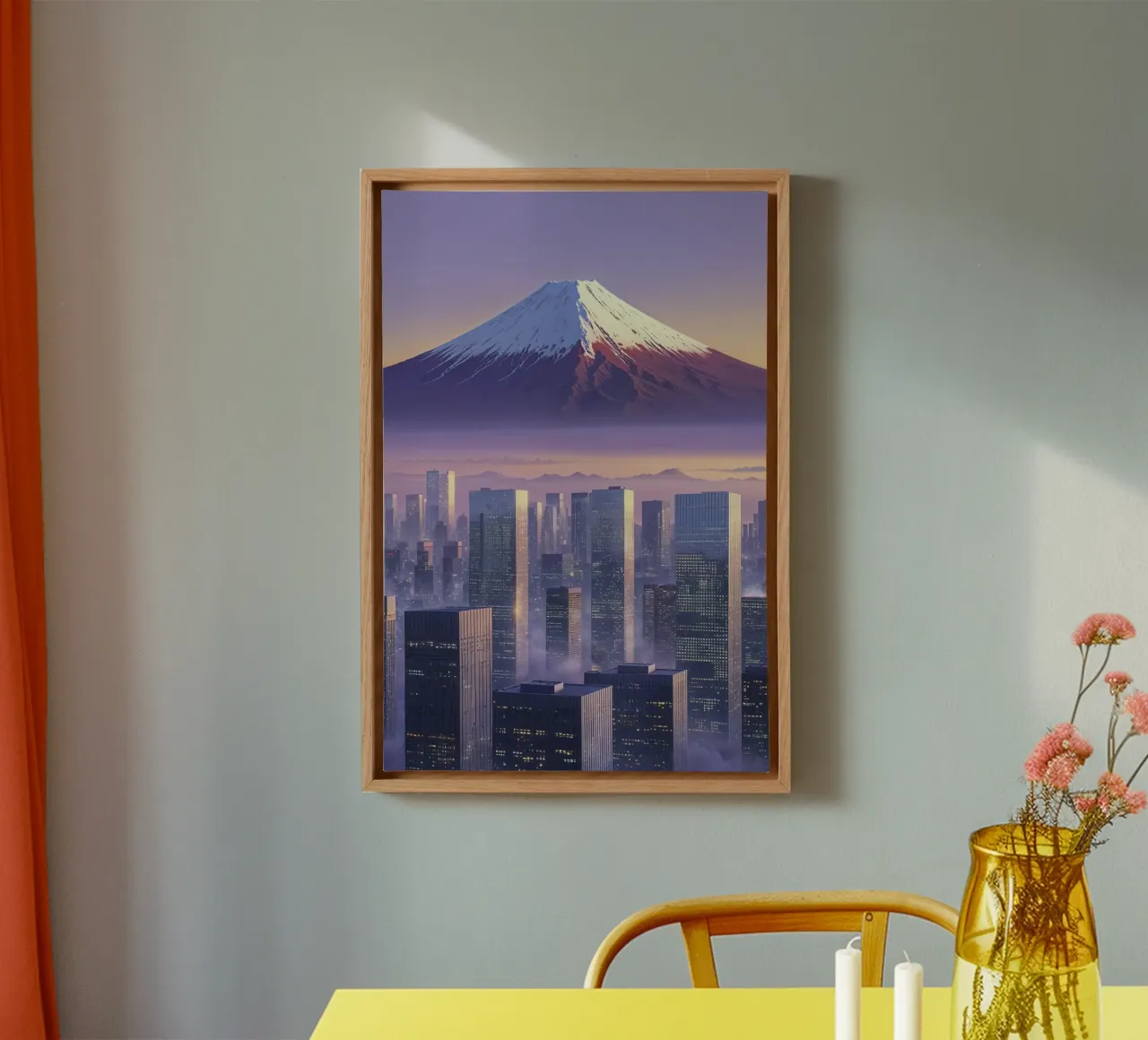 Golden Hour at Mount Fuji – Hyperrealistic Art canvas by AlbertKlee