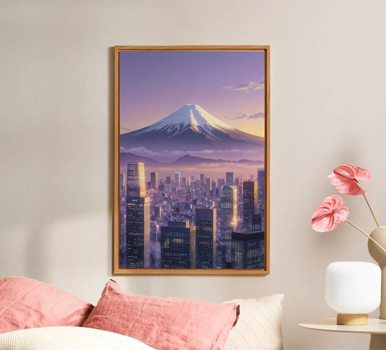 Mount Fuji’s Sunset Glow – A Hyperrealistic Masterpiece alluminio dibond da AlbertKlee