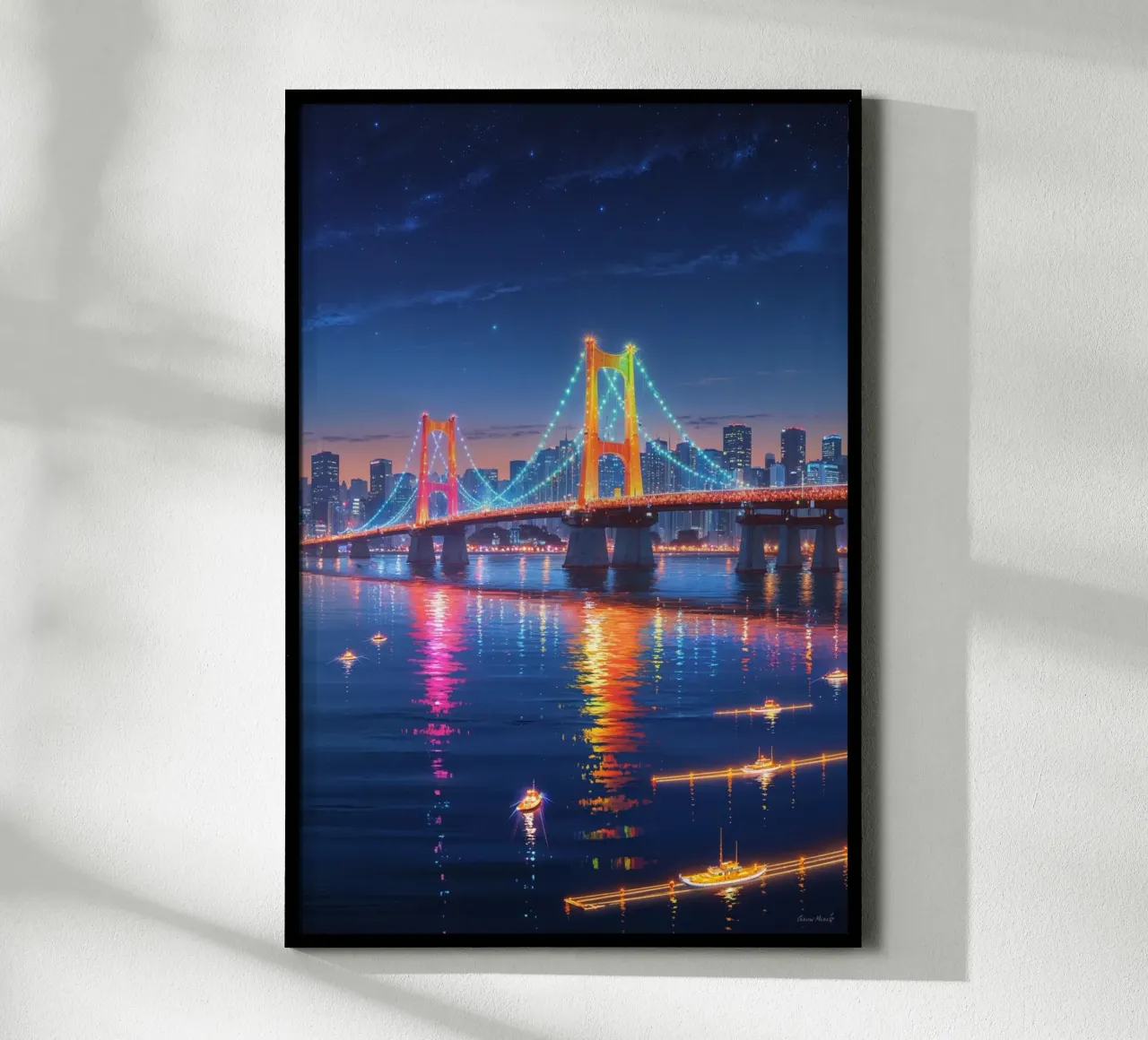 Illuminated Rainbow Bridge Over Tokyo Bay poster da AlbertKlee