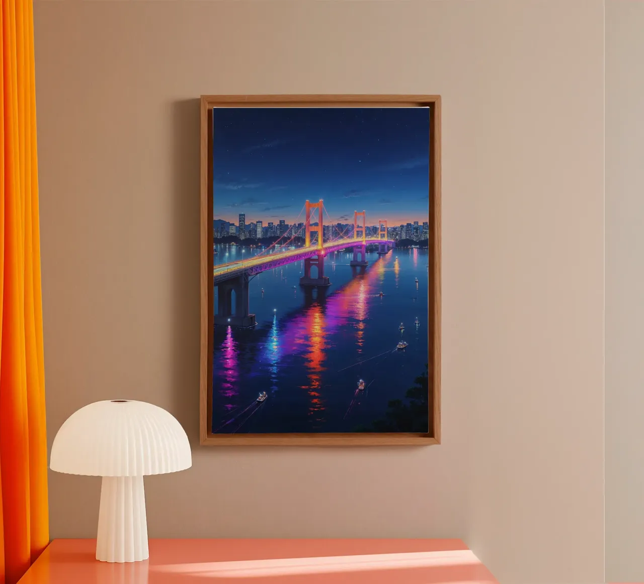 A Dreamlike View of Rainbow Bridge tela con Cornice a cassetta da AlbertKlee