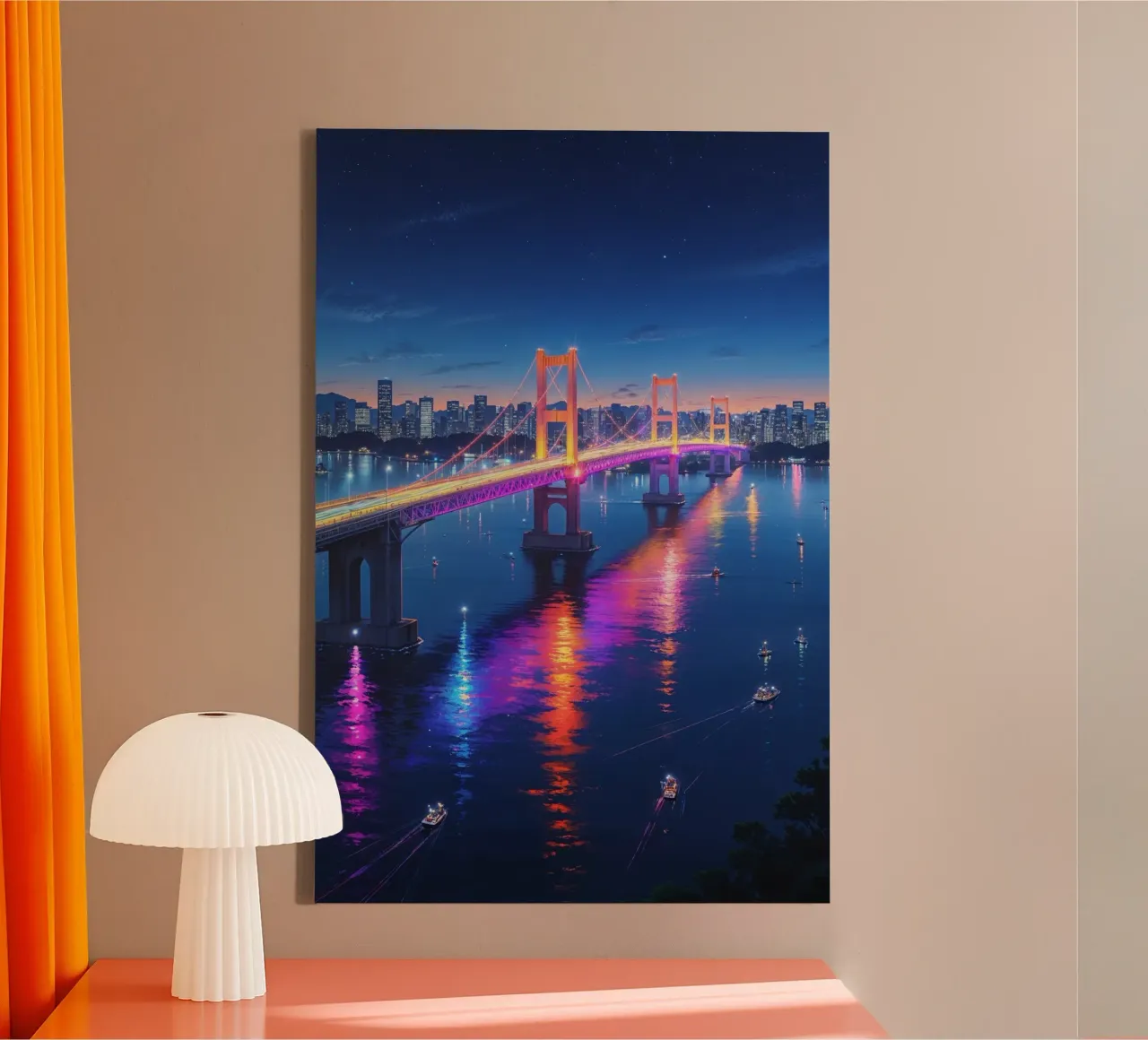 A Dreamlike View of Rainbow Bridge tela con Cornice a cassetta da AlbertKlee