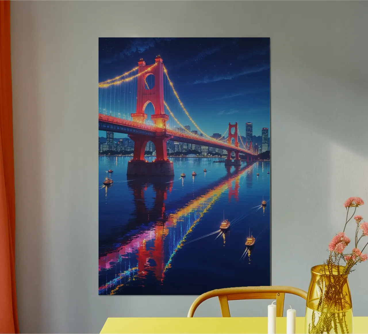 Tokyo’s Rainbow Bridge – A Symphony of Colors poster da AlbertKlee