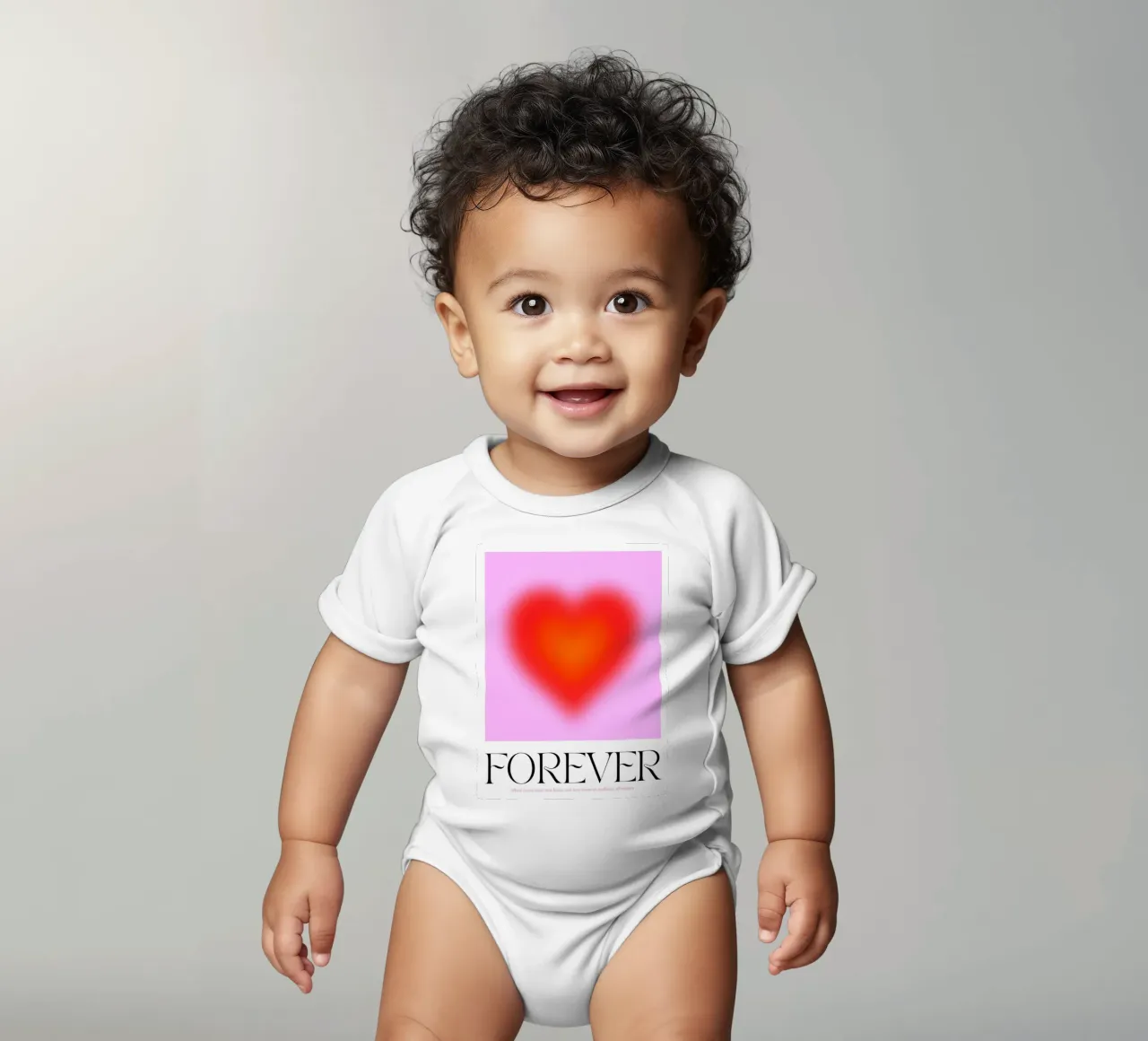 FÜR IMMER LIEBE Kurzarm Babybody von Dominique Vari Words