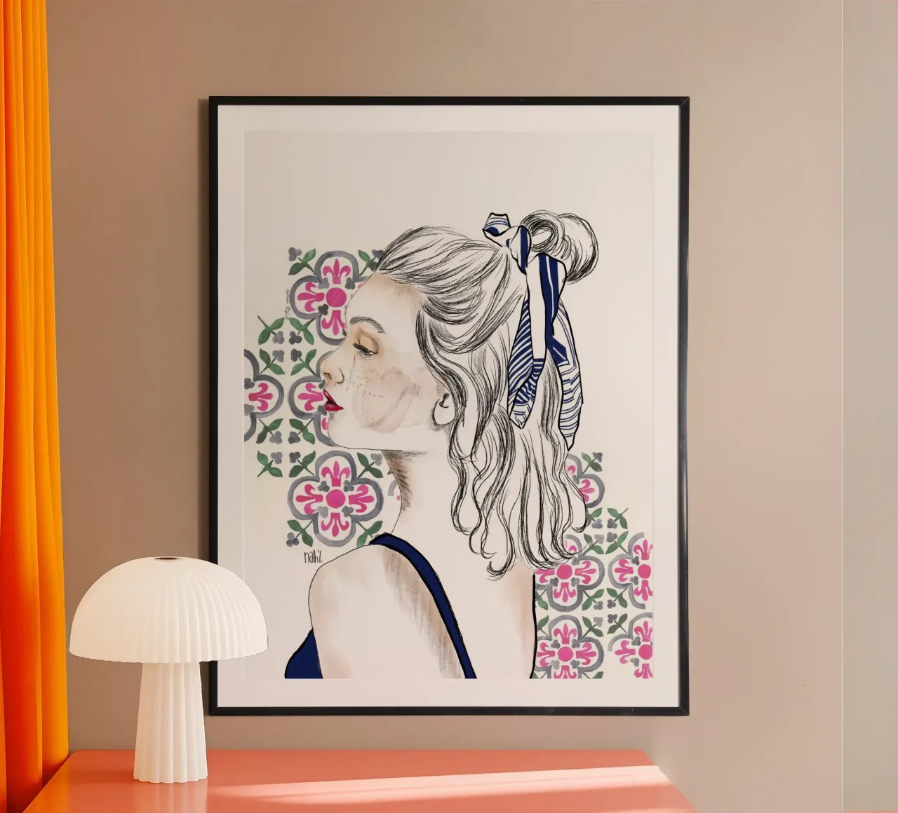 belle de soir poster con telaio in plastica da Nathys_illustration