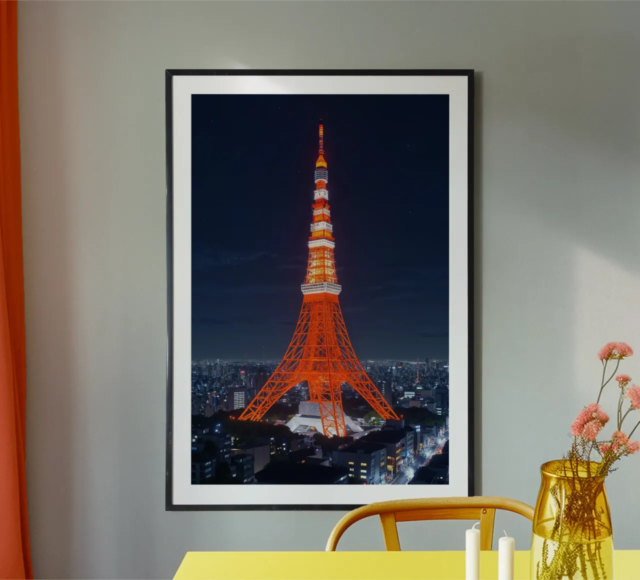 Tokyo Tower Shining Over the City at Night hahnemühle by AlbertKlee