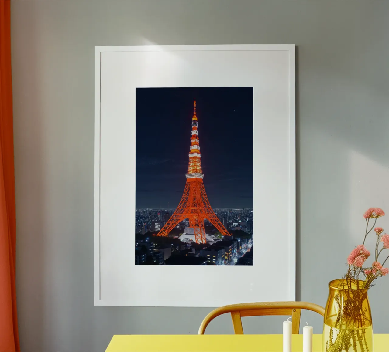 Tokyo Tower Shining Over the City at Night hahnemühle by AlbertKlee
