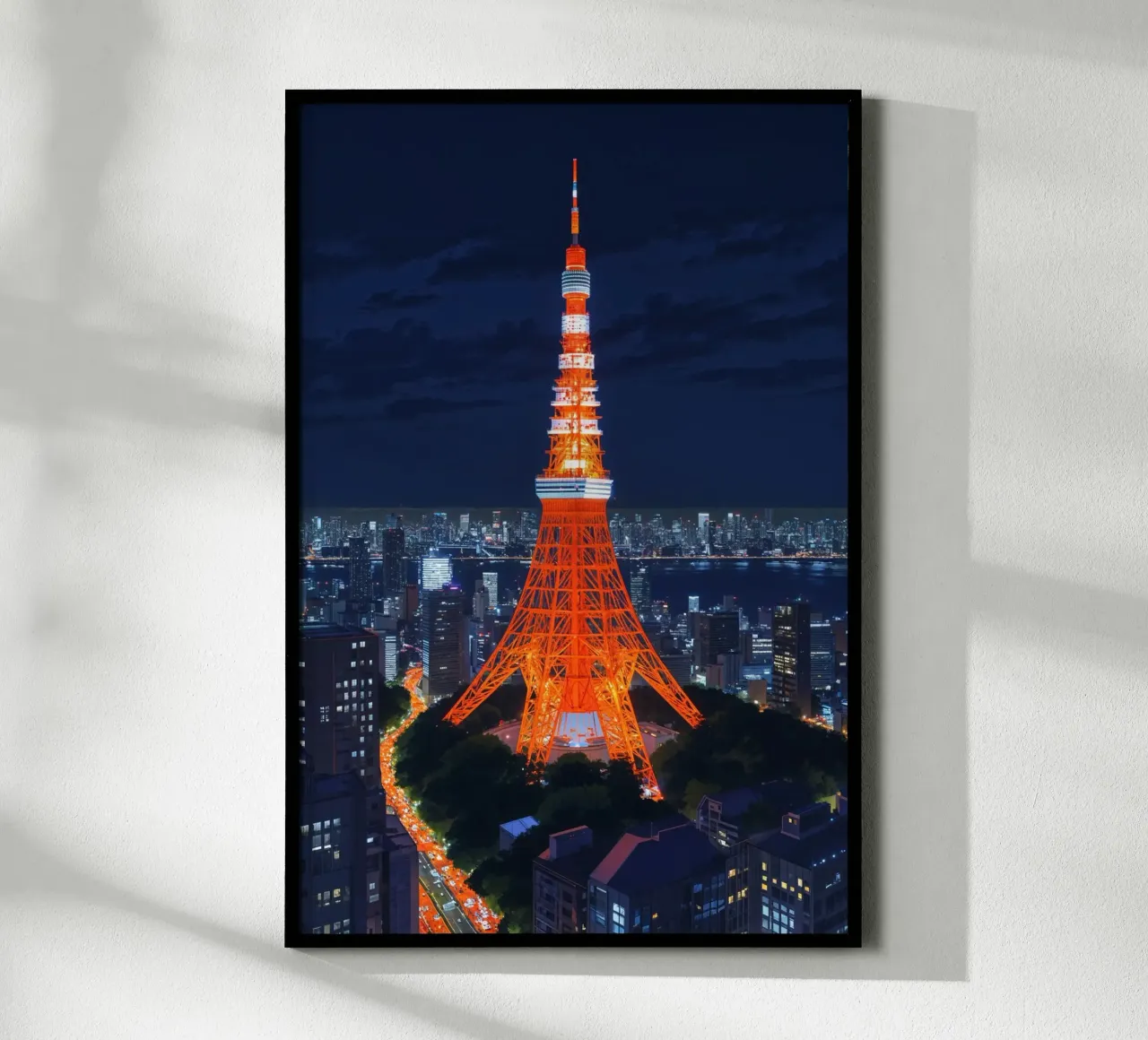 A Stunning Hyperrealistic Portrait of Tokyo Tower at Night poster da AlbertKlee