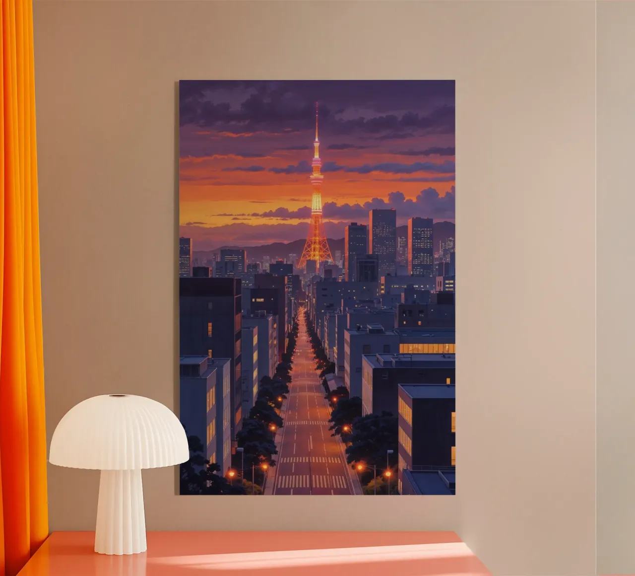 Roppongi Hills at Sunset with Mt. Fuji acryl van AlbertKlee