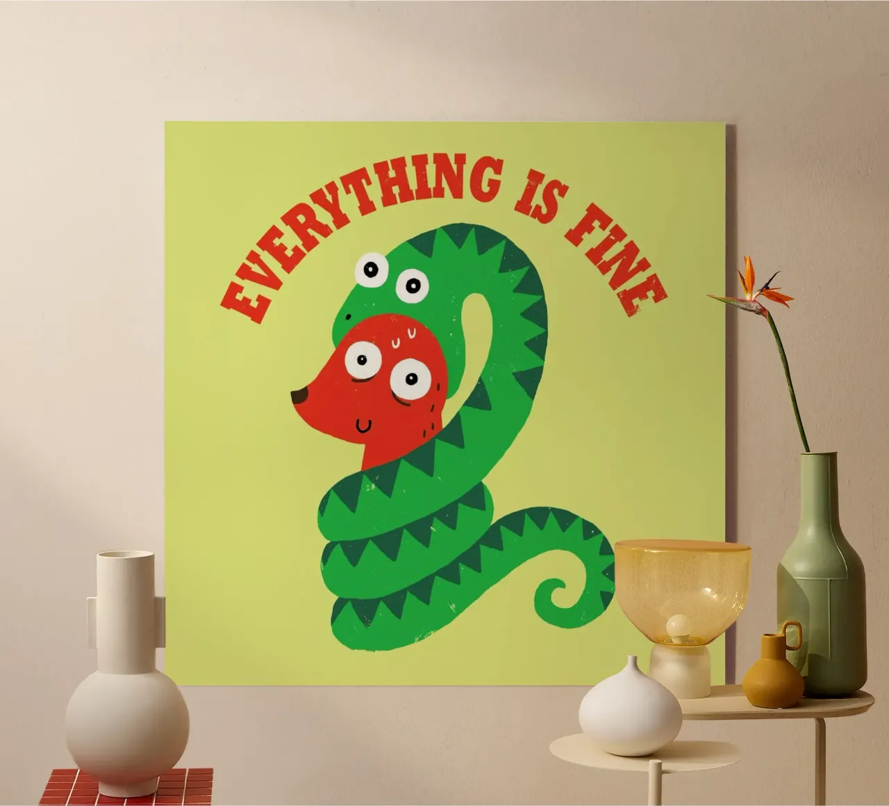 Everything Is Fine acrylic glass by DinoMike