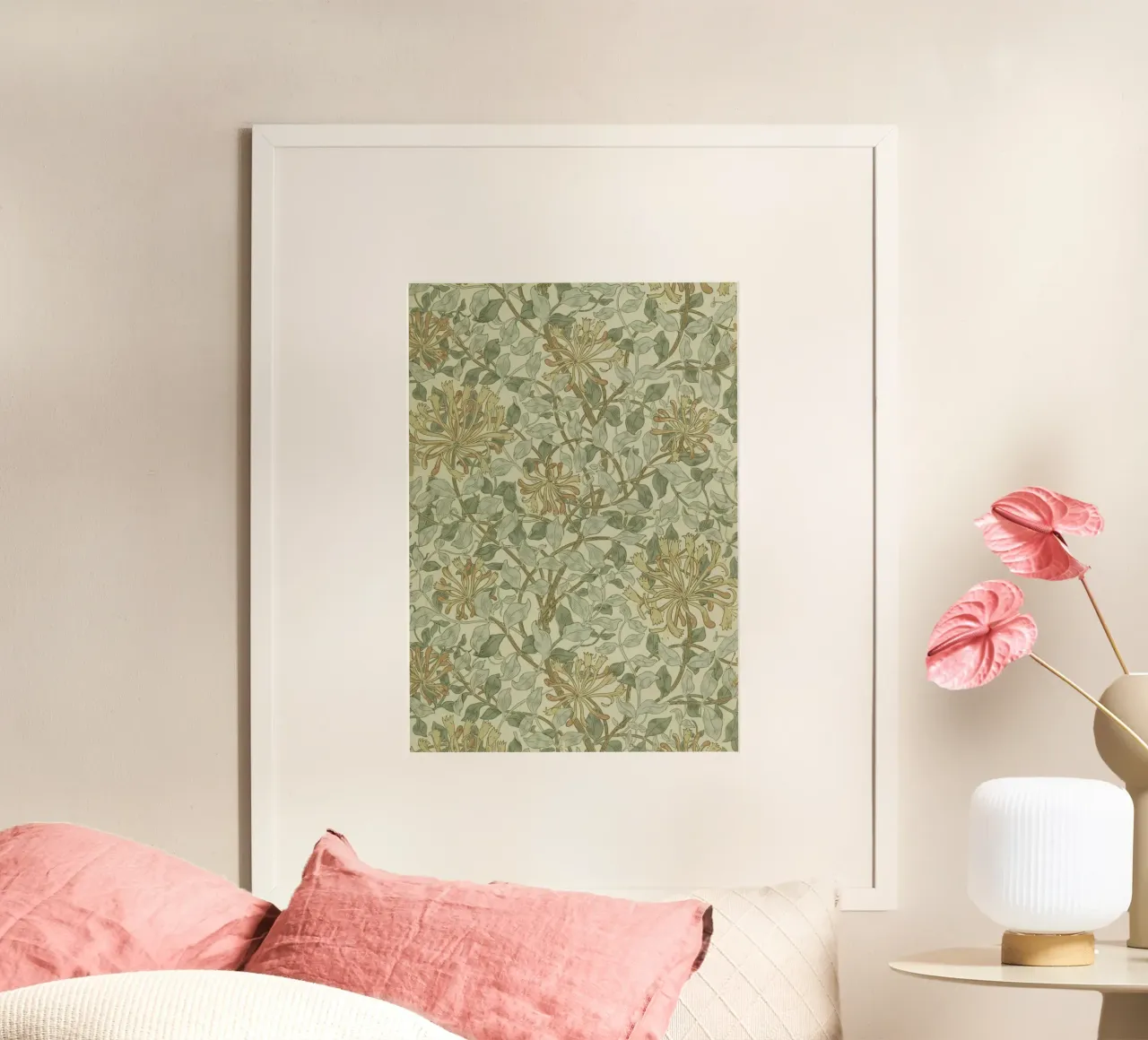 William Morris - Motivo del caprifoglio poster con telaio in plastica da William Store