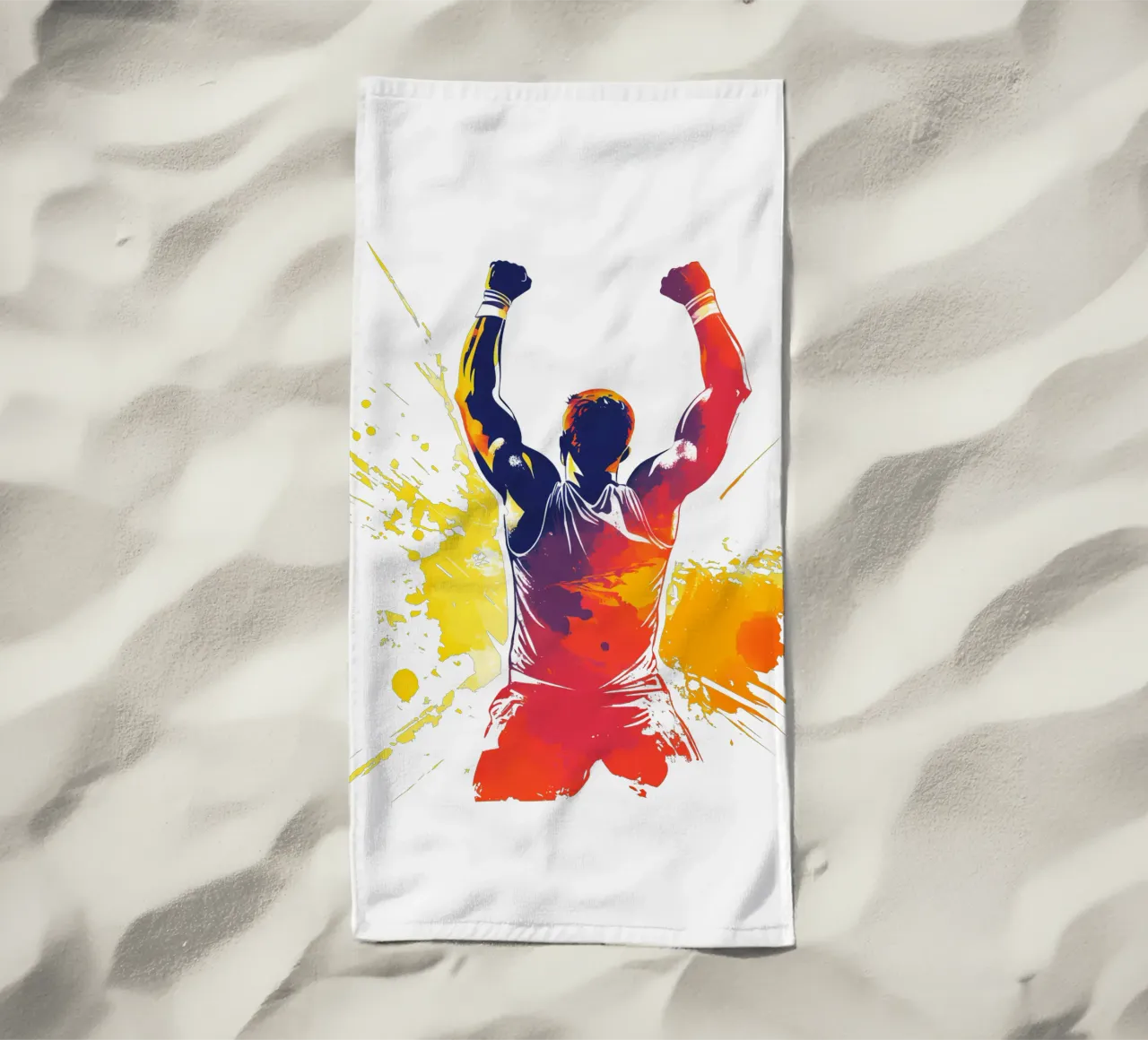 Atleet in overwinningspose Trending Now strandhanddoek van Urban Life