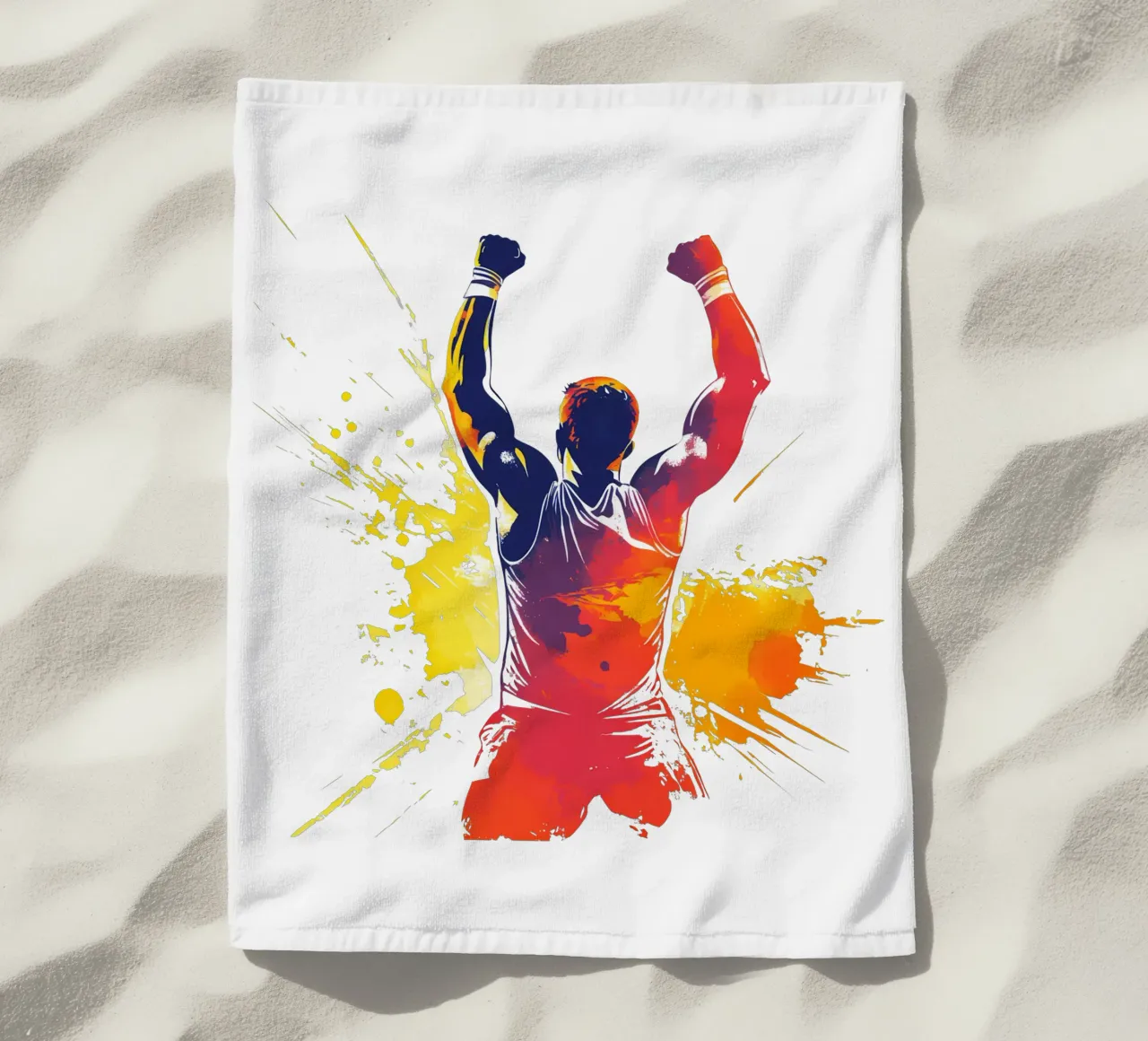 Atleet in overwinningspose Trending Now strandhanddoek van Urban Life