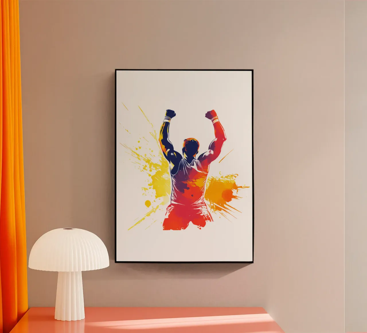 Atleet in overwinningspose Trending Now acryl van Urban Life
