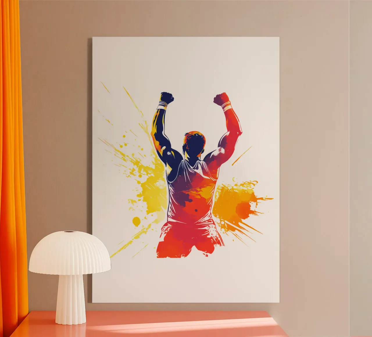 Atleet in overwinningspose Trending Now acryl van Urban Life