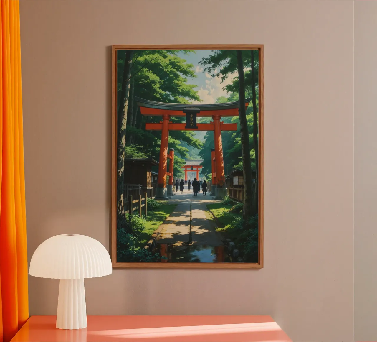 Tranquil Path Through Meiji Shrine's Torii Gates alluminio dibond da AlbertKlee