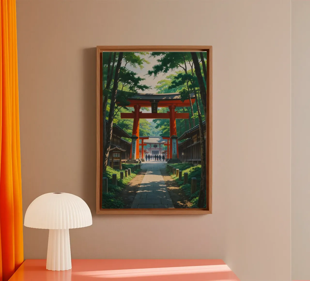 Sacred Journey Under Meiji Shrine's Verdant Canopy tela con Cornice a cassetta da AlbertKlee