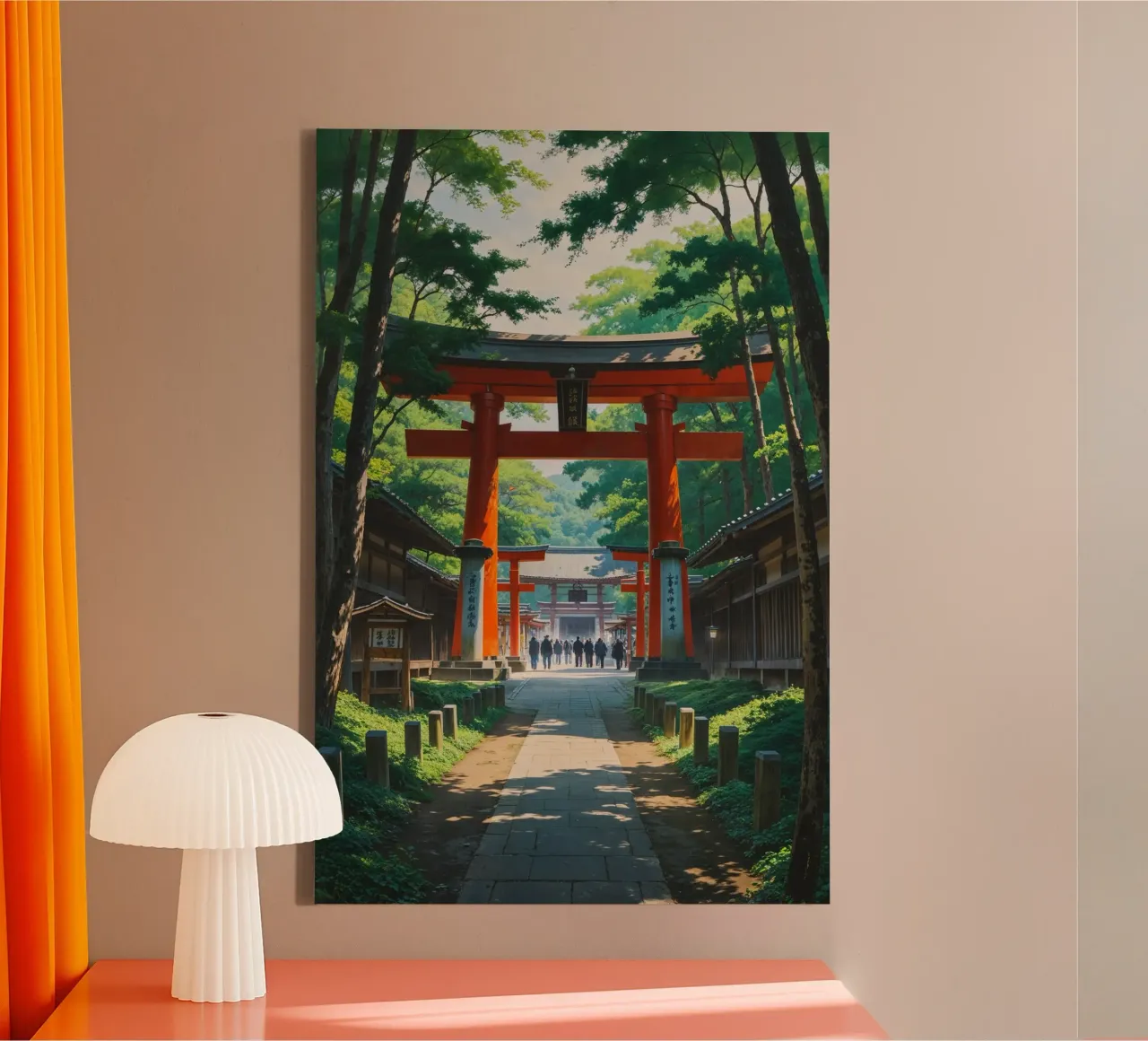 Sacred Journey Under Meiji Shrine's Verdant Canopy tela con Cornice a cassetta da AlbertKlee
