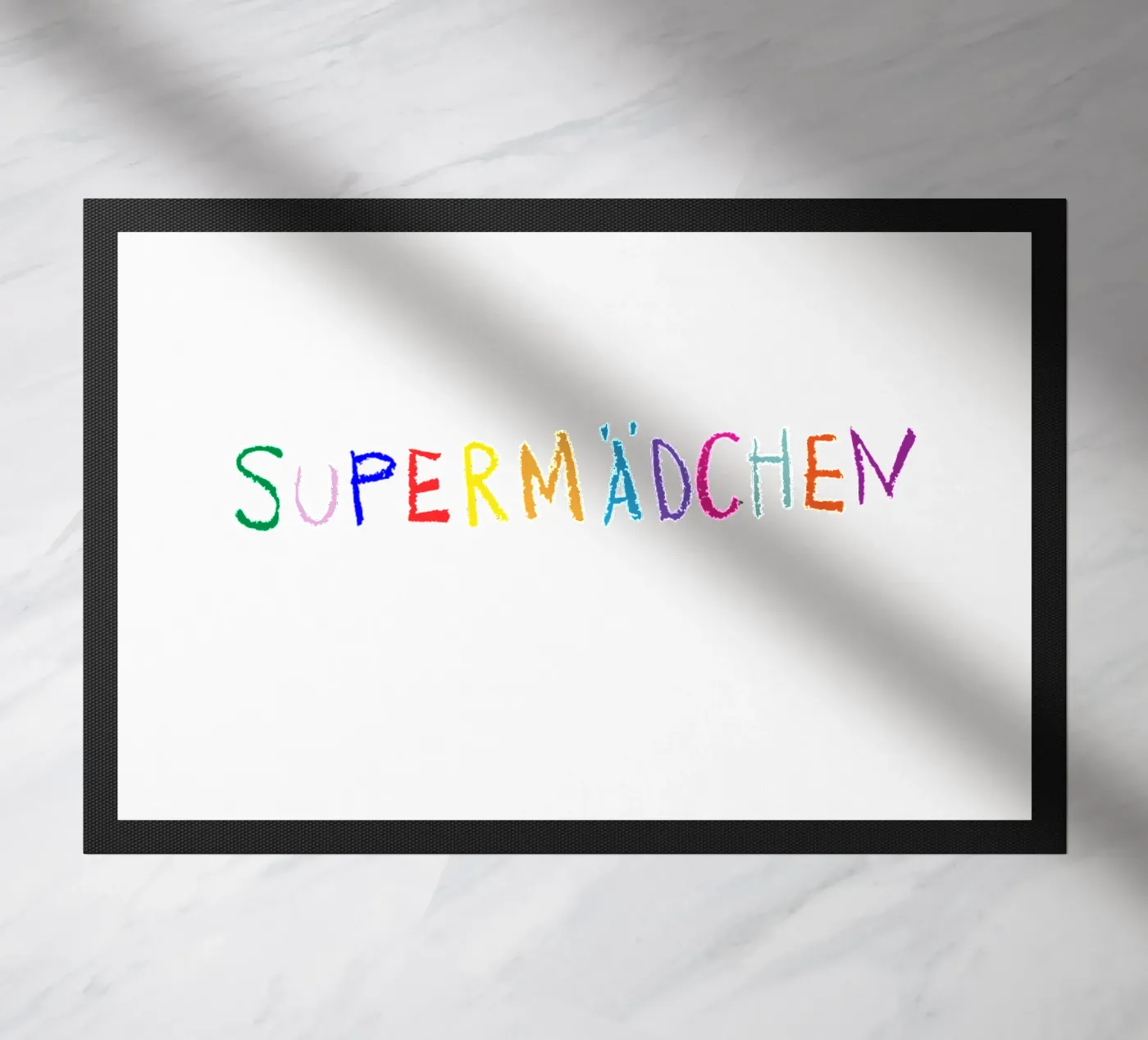 Supermädchen doormat by Brushmeetspaper