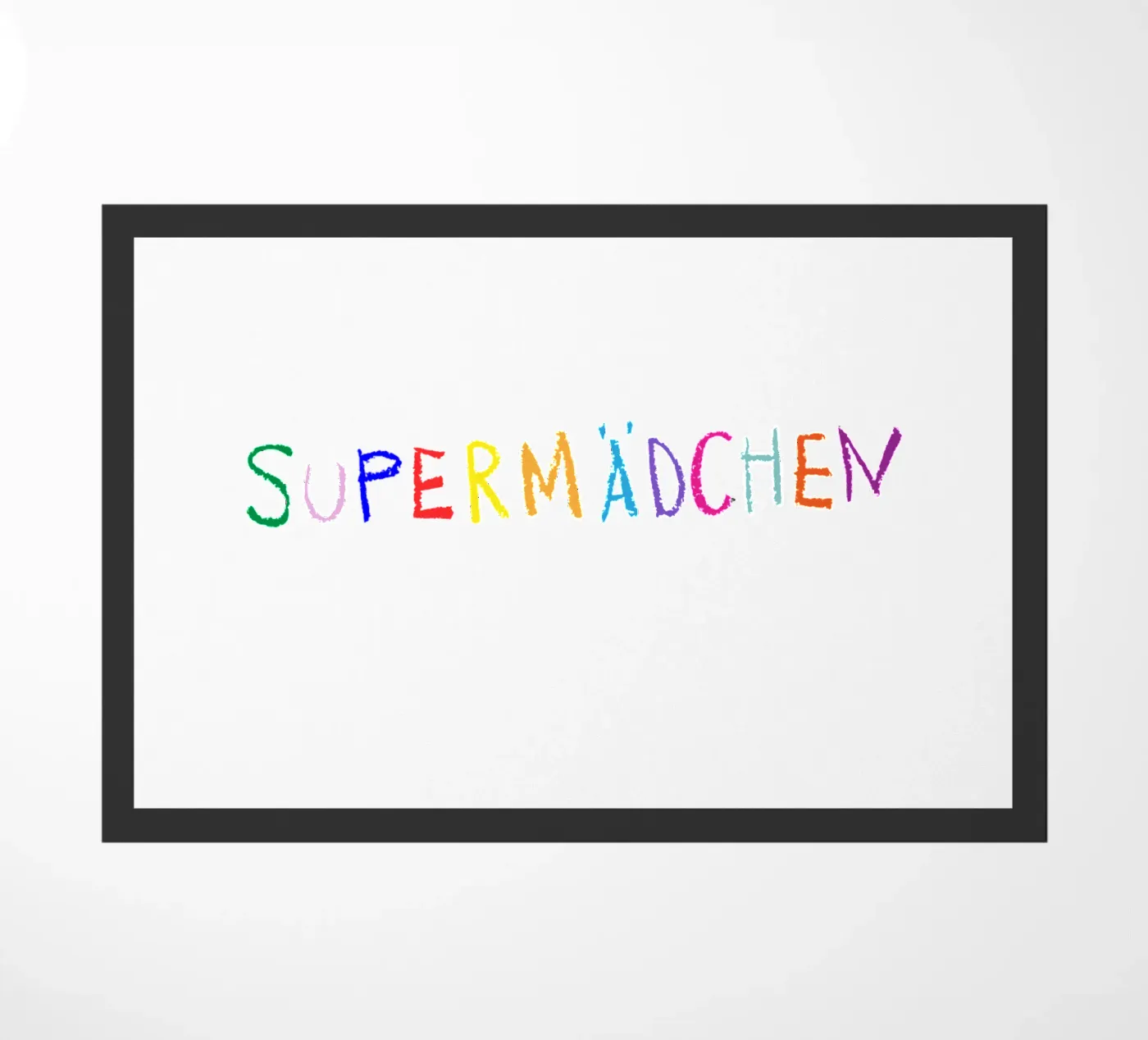 Supermädchen doormat by Brushmeetspaper