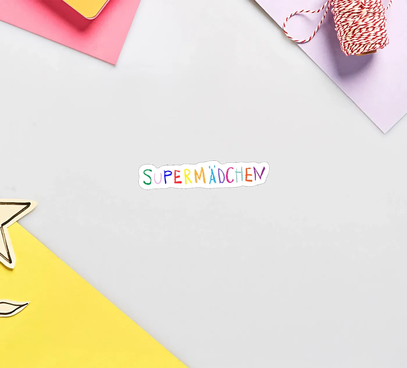 Supermädchen sticker van Brushmeetspaper