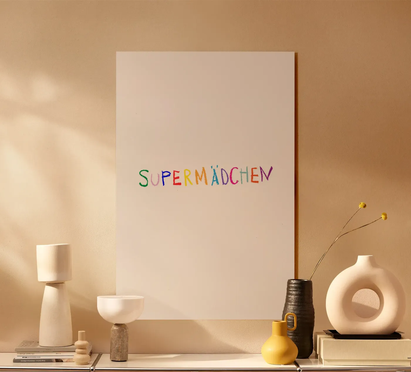 Supermädchen Acryl-Glas von Brushmeetspaper