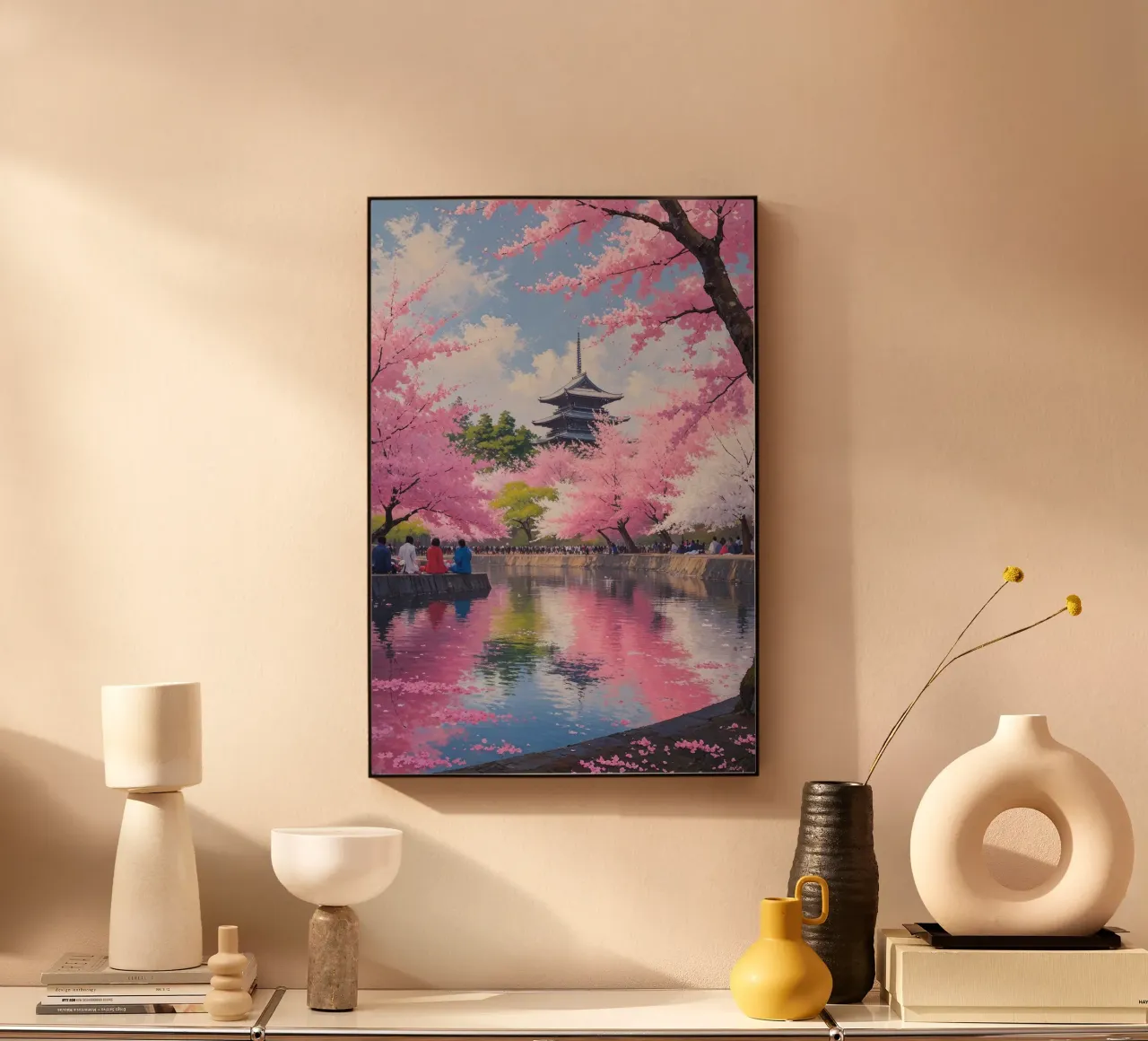 Blossoms and Pagoda by the Lake plexiglass da AlbertKlee