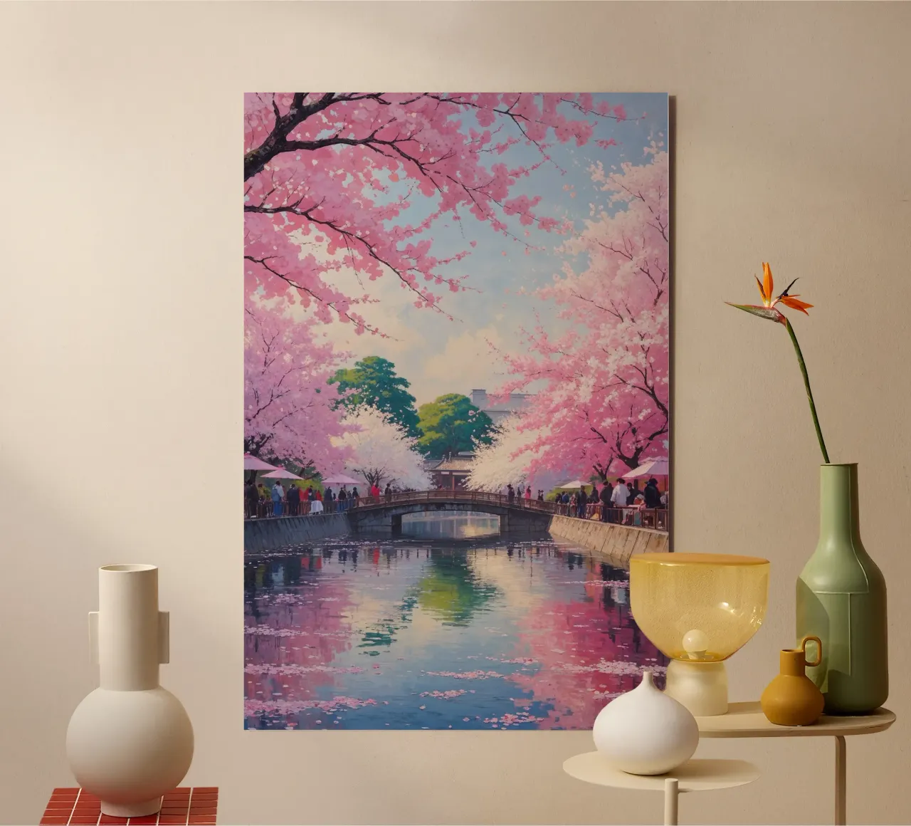 Sakura Dreams Along the River alluminio dibond da AlbertKlee