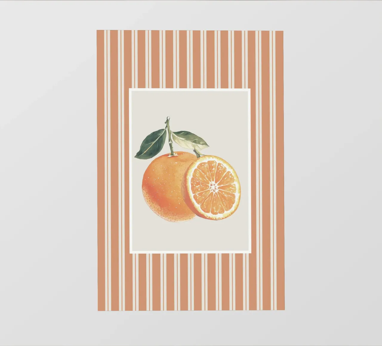 Illustrazione di frutta arancione pellicola backlit da Melloi Art Print