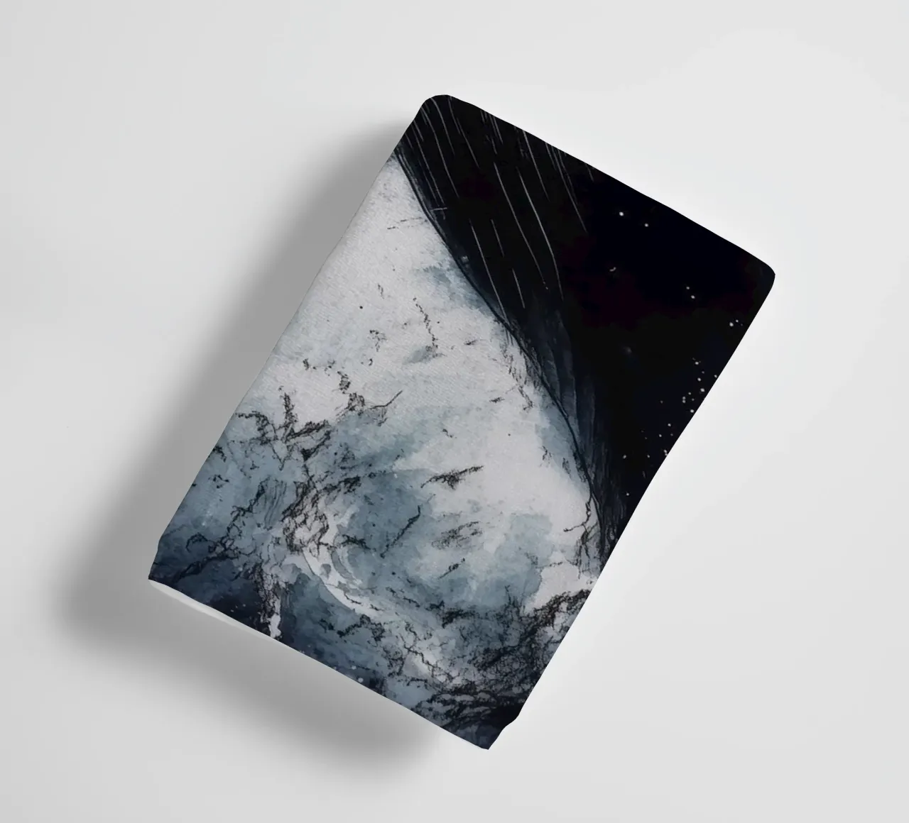 Black whale sea life towel by Justyna Jaszke JBJart