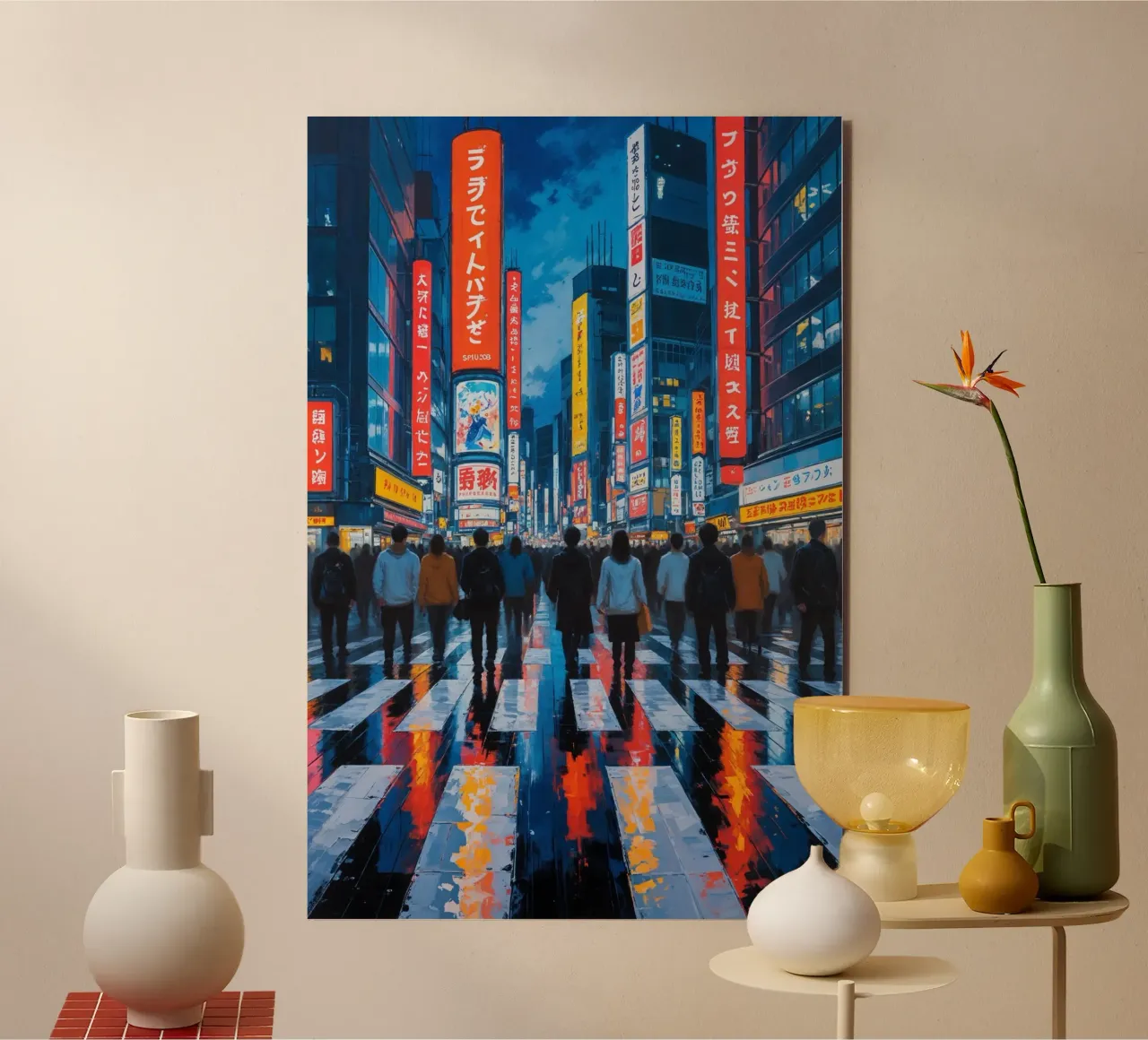 Crowds and Neon at Shibuya’s Iconic Crossing alluminio dibond da AlbertKlee