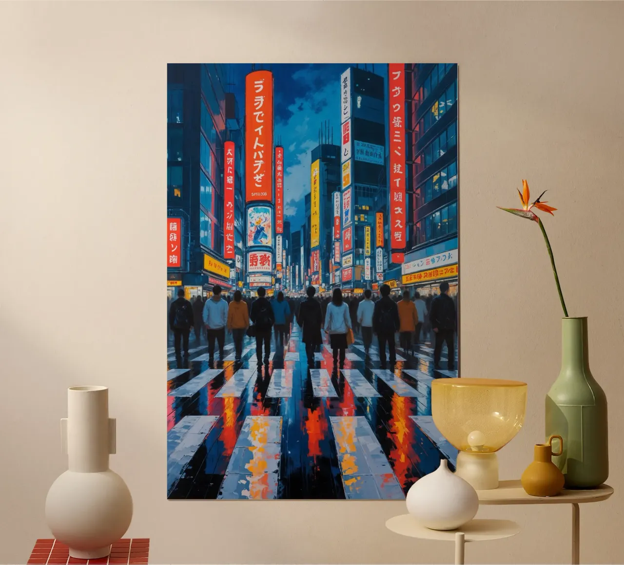 Crowds and Neon at Shibuya’s Iconic Crossing carta hahnemühle da AlbertKlee