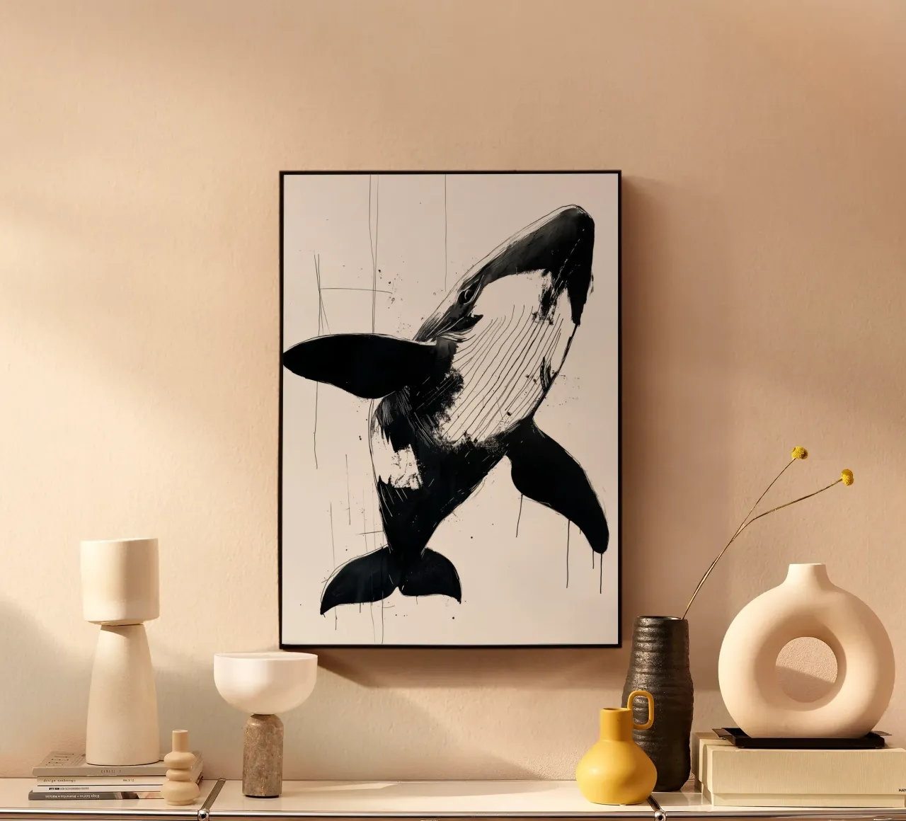Balena bianca e nera plexiglass da Justyna Jaszke JBJart