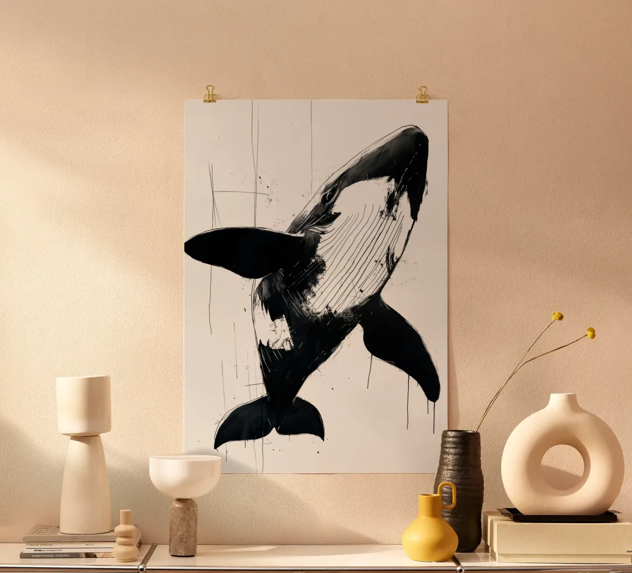 Balena bianca e nera poster da Justyna Jaszke JBJart