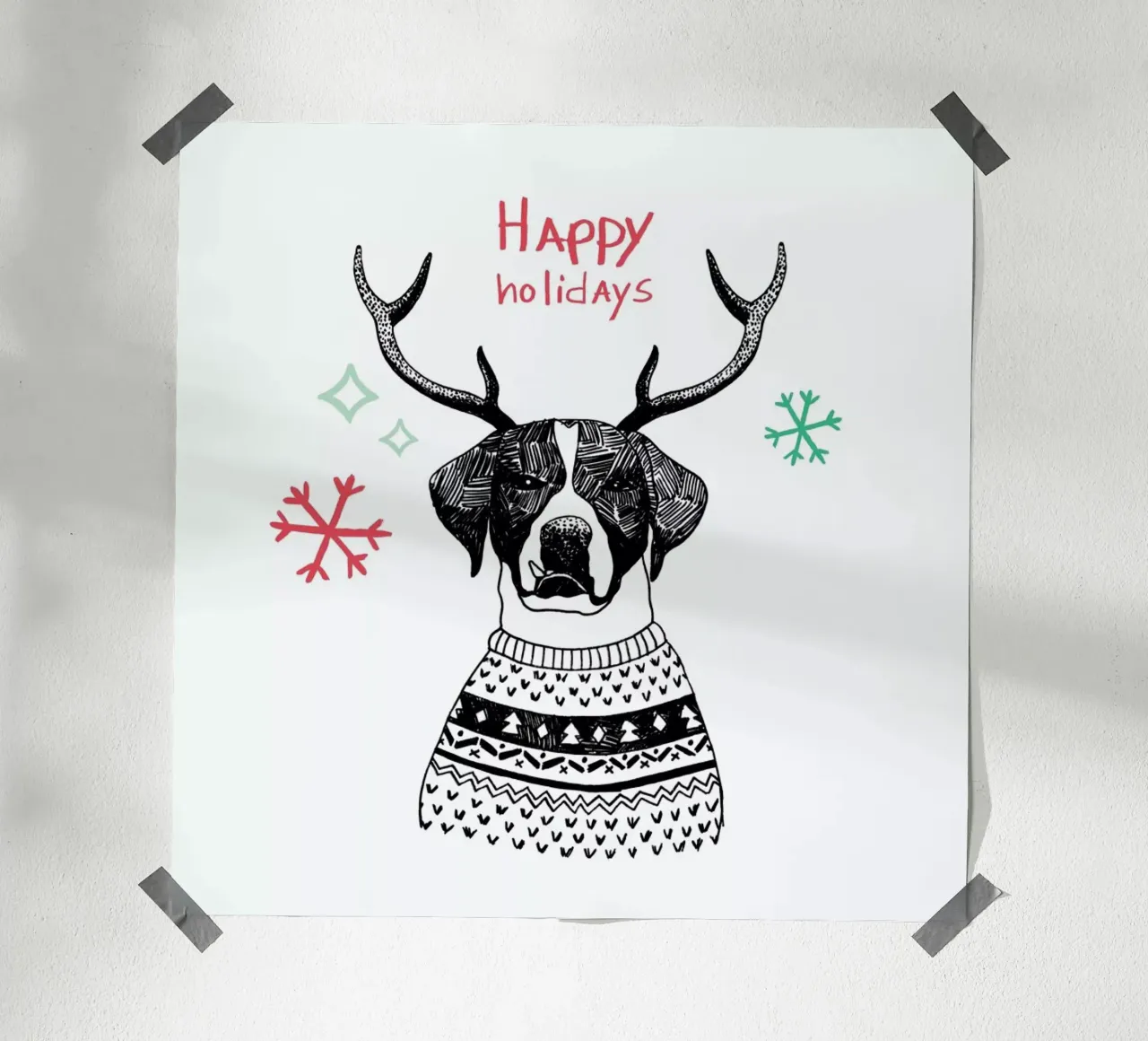 Chef's Holidays poster con telaio in legno da BlauMaschine