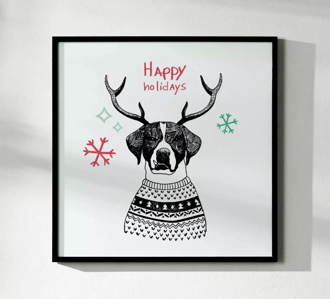 Chef's Holidays poster con telaio in legno da BlauMaschine