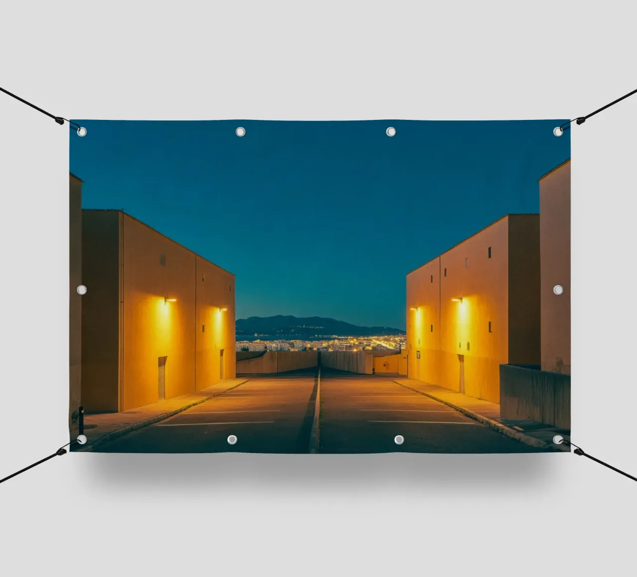 Ajaccio al tramonto - Luci e orizzonti telo in pvc da By Night