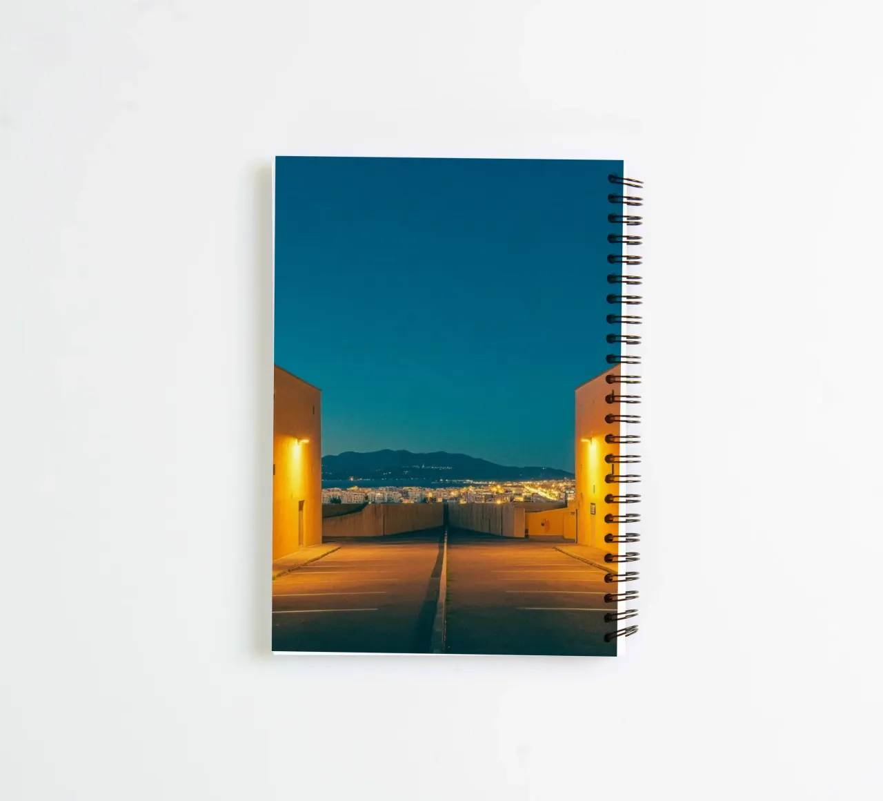 Ajaccio at dusk - Lights and horizons spiral notebook by By Night