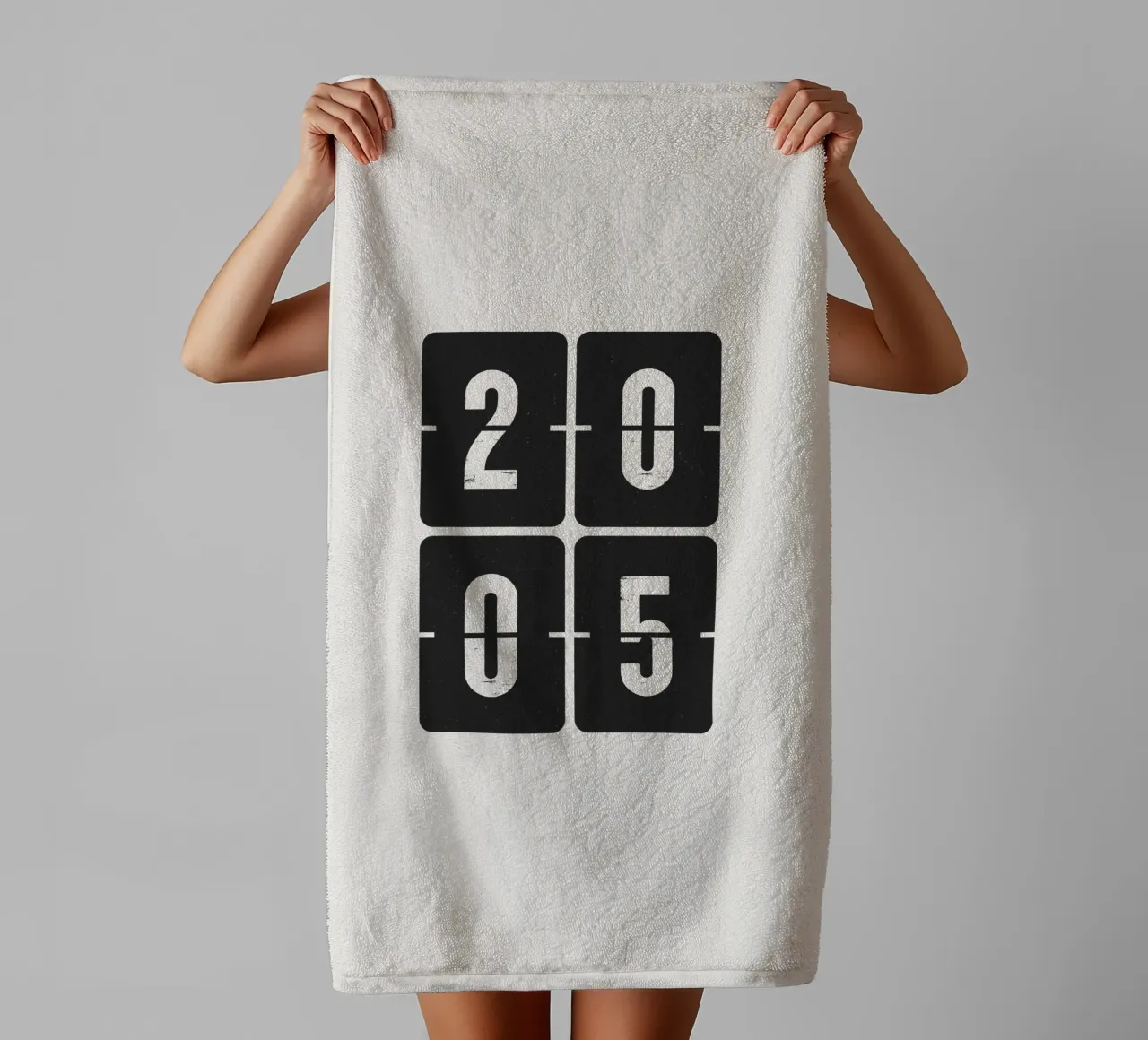 2005 Jaar badhanddoek van Vintagrafica