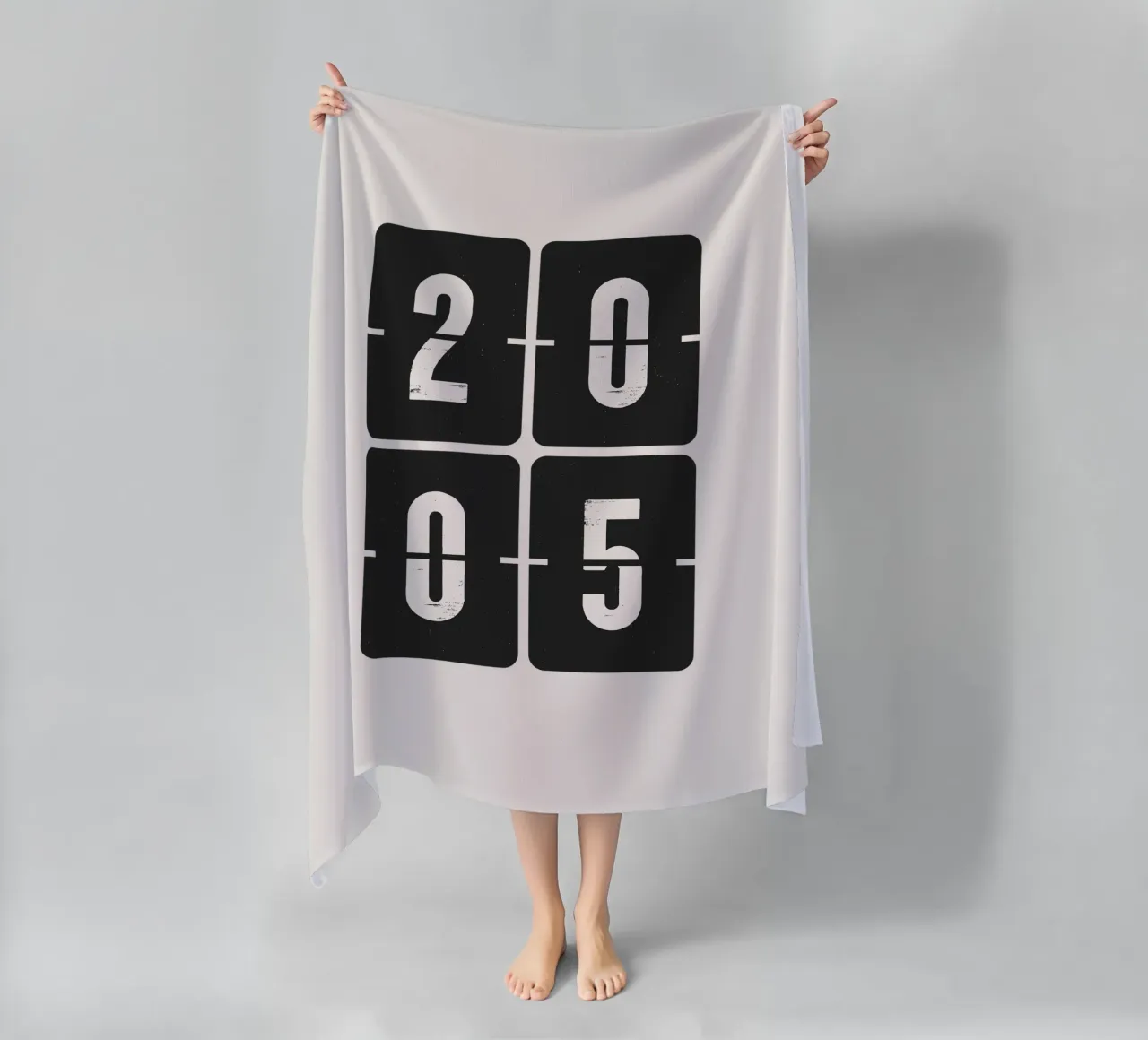 2005 Jaar strandhanddoek van Vintagrafica
