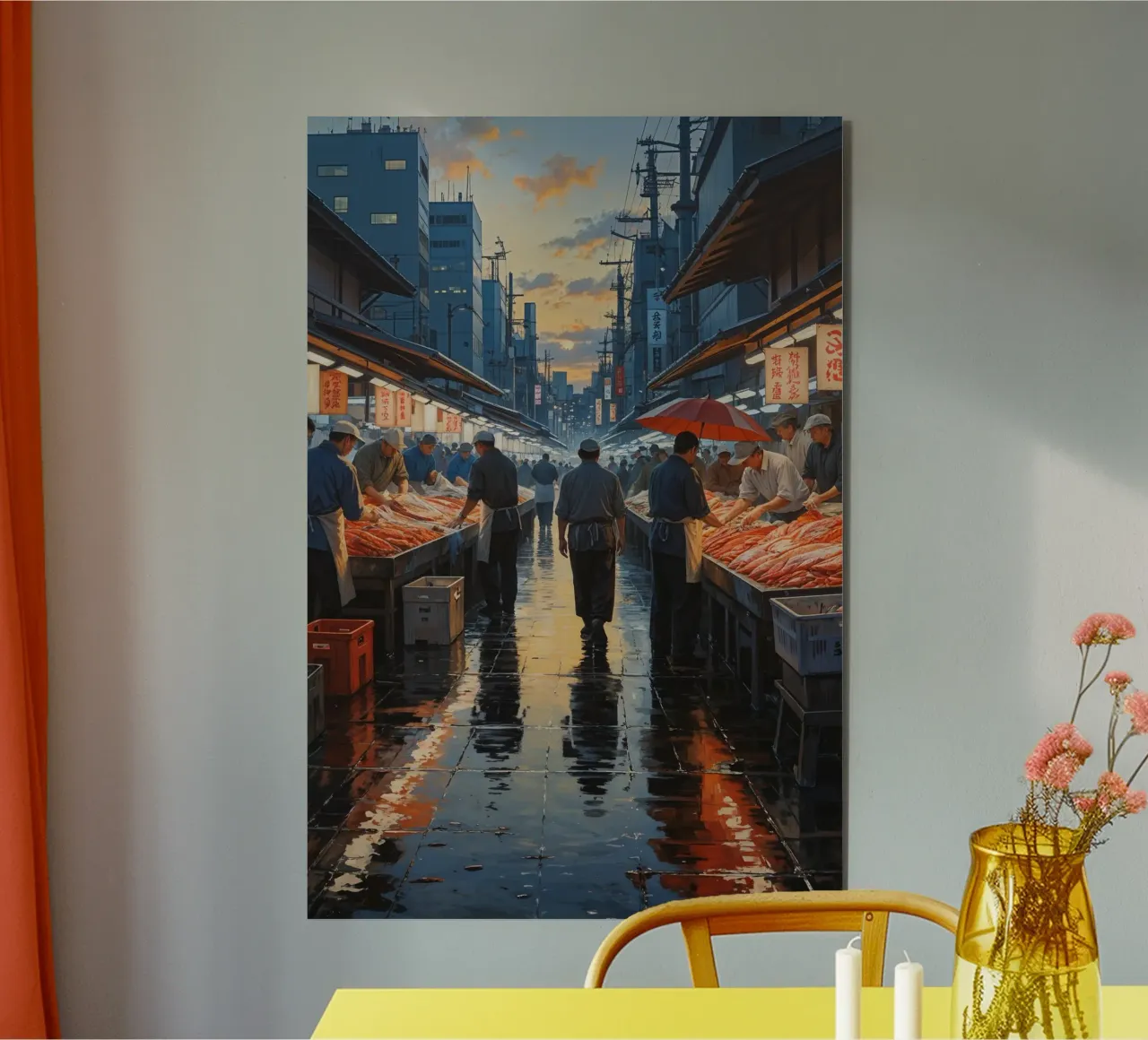 A Glimpse into Tokyo’s Fish Market alluminio dibond da AlbertKlee