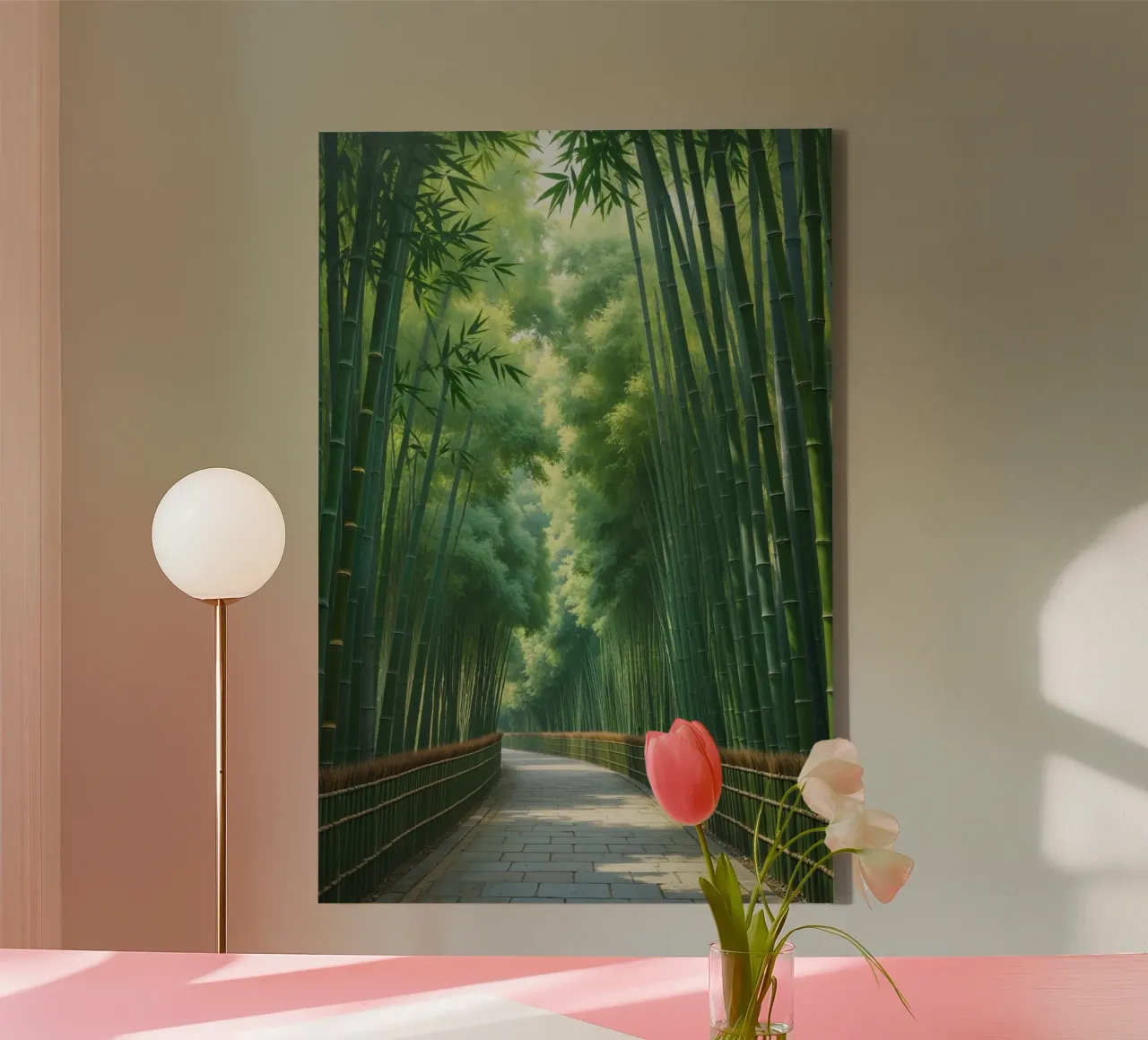Mystical Path Through Arashiyama Bamboo Grove canvas van AlbertKlee