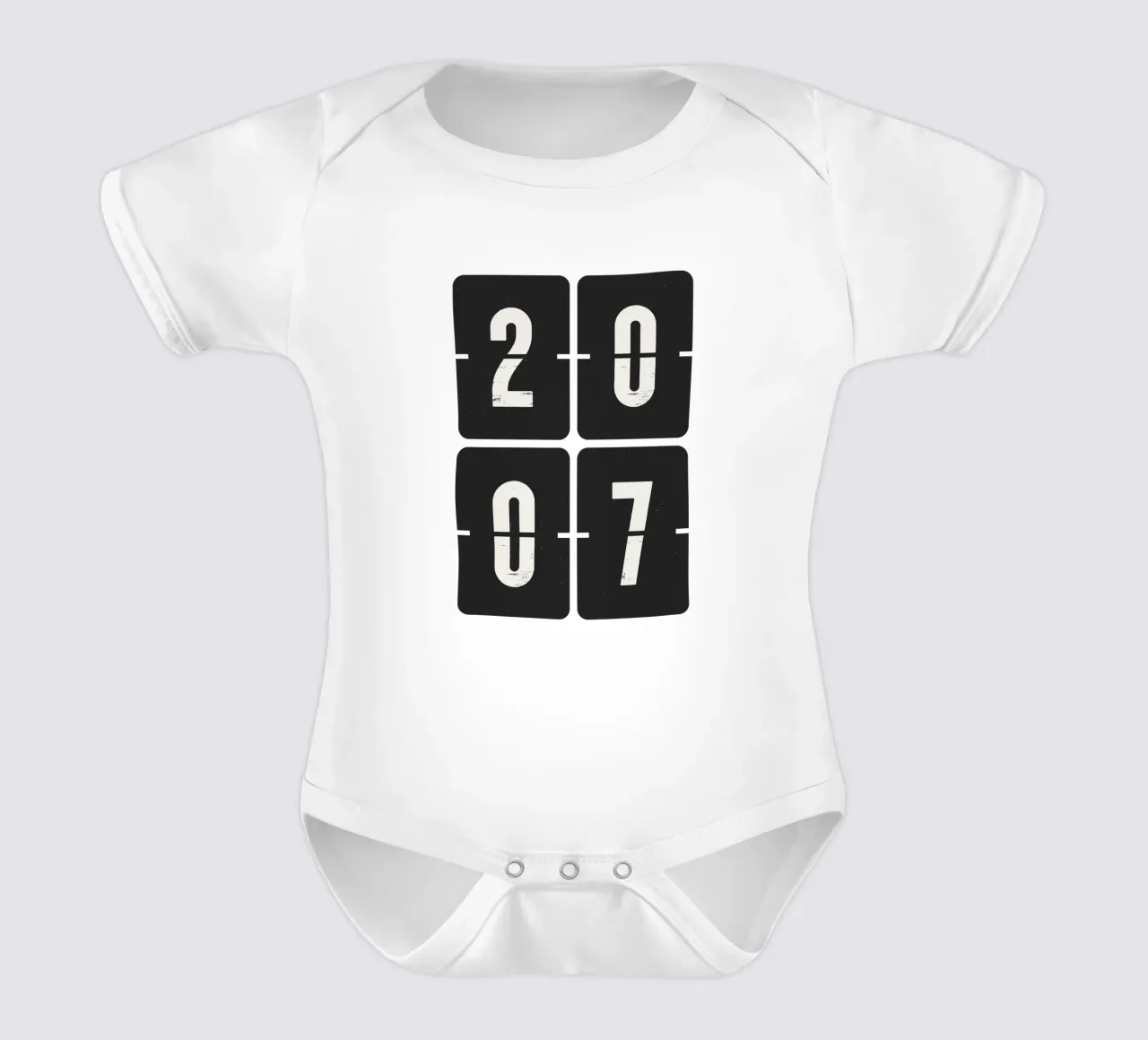 2007 Jaar babyrompertje korte mouwen van Vintagrafica
