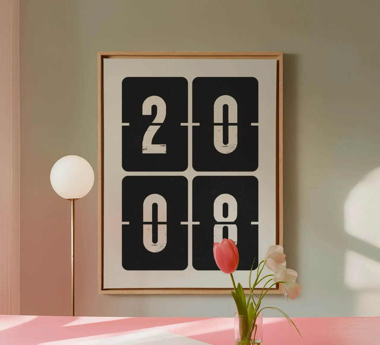 2008 Jaar canvas van Vintagrafica
