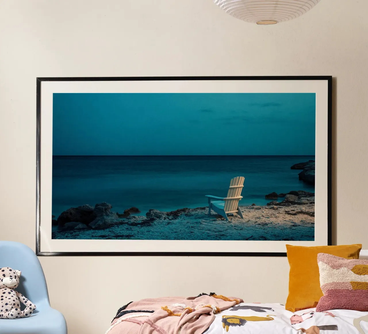 Di fronte all'infinito delle Bahamas poster con telaio in legno da By Night