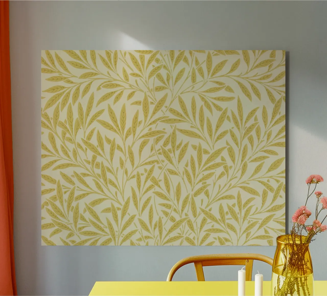 Morris - Rami di salice, giallo alluminio dibond da William Store