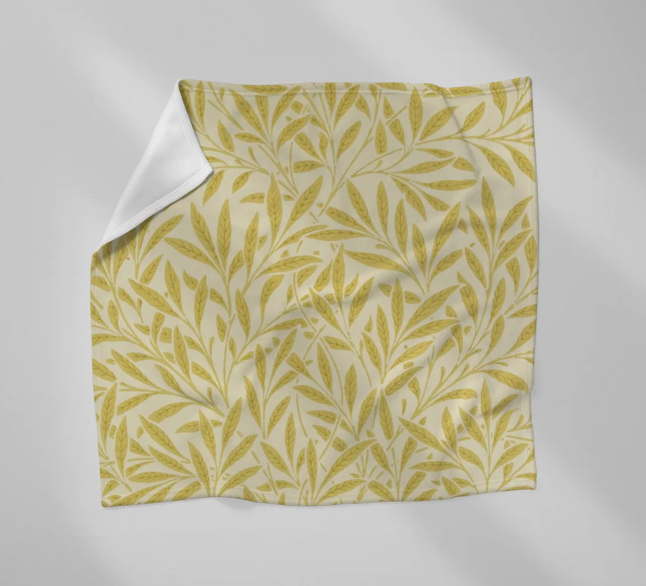 Morris - Branches de saule, jaune plaid polaire de William Store